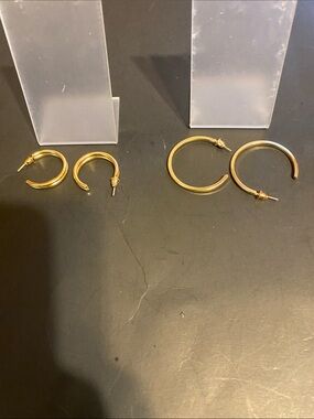 Fashion Jewelry Gold Hoop Earring Set - Small and Medium